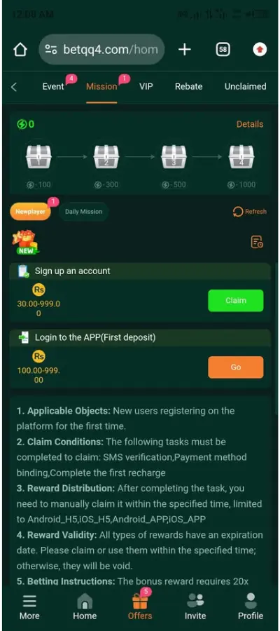 BetQQ Game sign up bonus